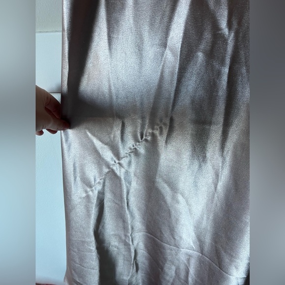 NWT Birdy Grey Lisa Long Satin Taupe Dress Size Medium - Picture 6 of 8